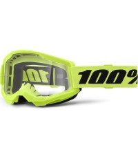 Детские кроссовые очки 100% Strata 2 Youth - Неоновый желтый, прозрачный плекси