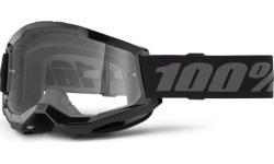 Детские кроссовые очки 100% Strata 2 Youth - Черный, прозрачный плексиглас