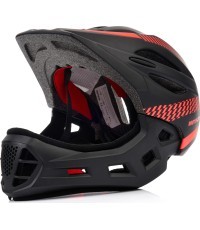 Велосипедный шлем Meteor Lupus fullface S 48-52 см чёрно-красный