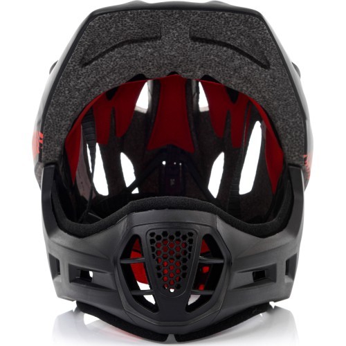 Fullface-fahrradhelm meteor lupus s 48-52 cm schwarz/rot