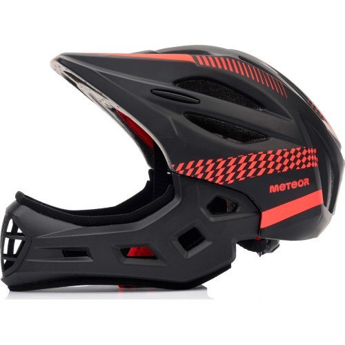 Велосипедный шлем Meteor Lupus fullface S 48-52 см чёрно-красный