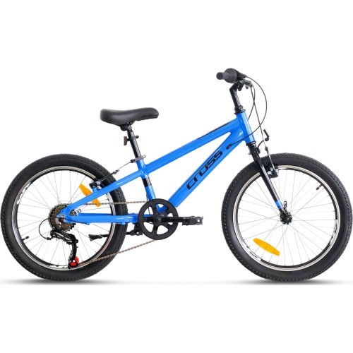 CROSS Rider 20" children's bike, 6-speed, frame size 10" (25 cm), blue
