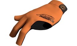 Biliardo pirštinė Predator Second Skin 3 pirštų oranžinė-juoda kairei rankai S/M