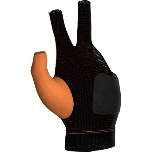 Billiard Glove, Predator Second Skin, 3-Finger, orange-black, to wear on left hand, S&M