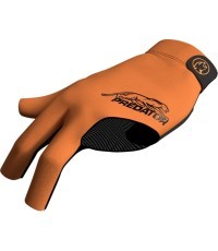 Billiard Glove, Predator Second Skin, 3-Finger, orange-black, to wear on left hand, L&XL