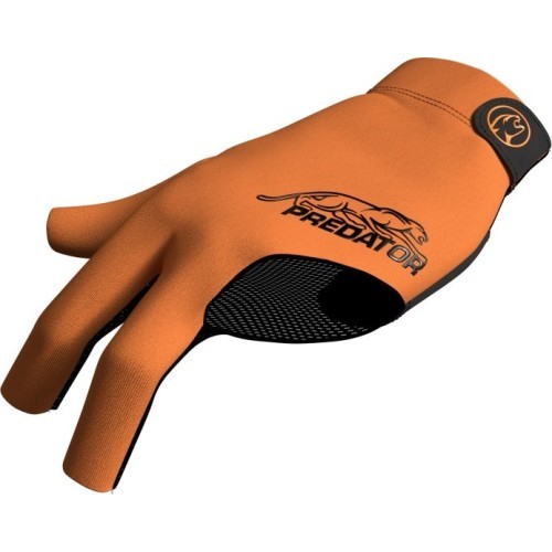 Biliardo pirštinė Predator Second Skin, 3 pirštų, oranžinė-juoda, kairei rankai, L&XL