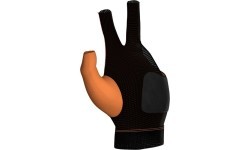 Billiard Glove, Predator Second Skin, 3-Finger, orange-black, to wear on left hand, L&XL