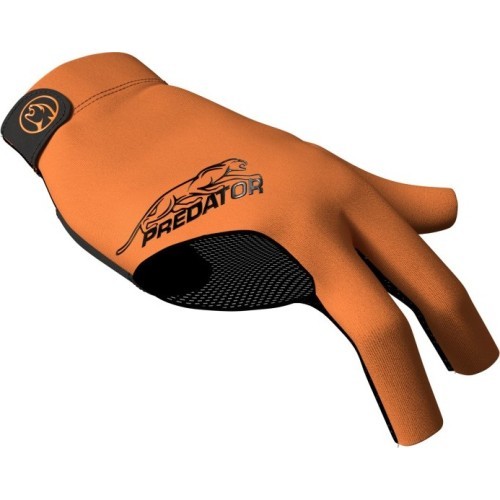 Billiard Glove, Predator Second Skin, 3-Finger, orange-black, to wear on right hand, S&M