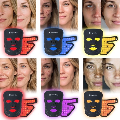 LED Infrared Light Therapy Face Mask inSPORTline Radora & Neck and Neckline Mask inSPORTline Rademis 2,500 mAh