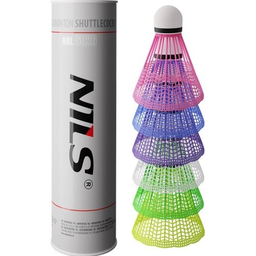 NILS nailoniniai badmintono skraidyklės NBL6026, įvairiaspalvės, 6 vnt.