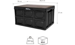 NCB4005 FOLDING CAMPING BOX WITH 2-IN-1 TABLE FUNCTION 20L NILS CAMP