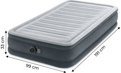 Pripučiamas čiužinys-lova 191x99 cm su pompa vienvietis Comfort 67766ND