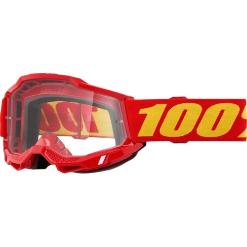 Children’s Motocross Goggles 100% Accuri 2 Junior - Red, Clear Plexi