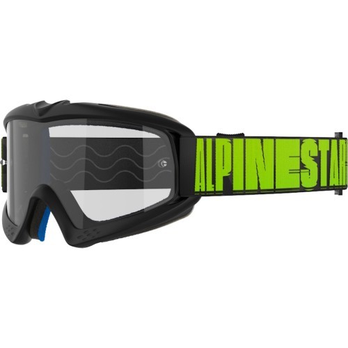 Детские мотокроссовые очки Alpinestars Vision Youth - Hollow чёрный антрацит/жёлтый флуо, прозрачный плексиглас