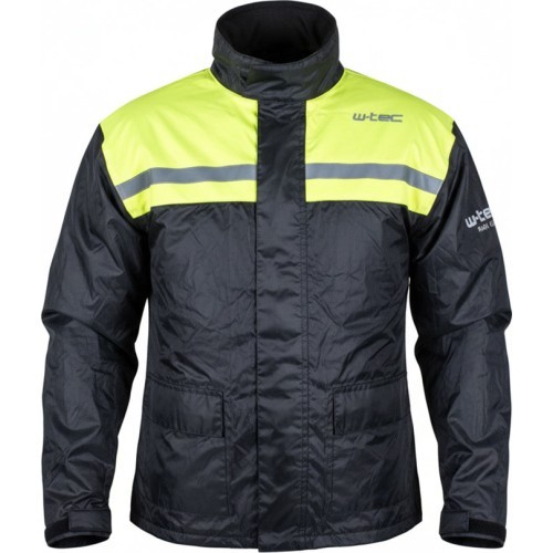 Motorcycle Rain Jacket W-TEC Nowet - Black-Fluo