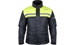 Motorcycle Rain Jacket W-TEC Nowet - Black-Fluo