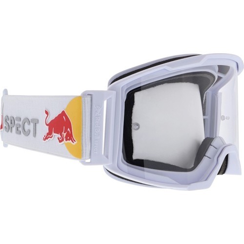 Motokroso akiniai Red Bull Spect Strive Panovision, matiniai balti, skaidrūs lęšiai