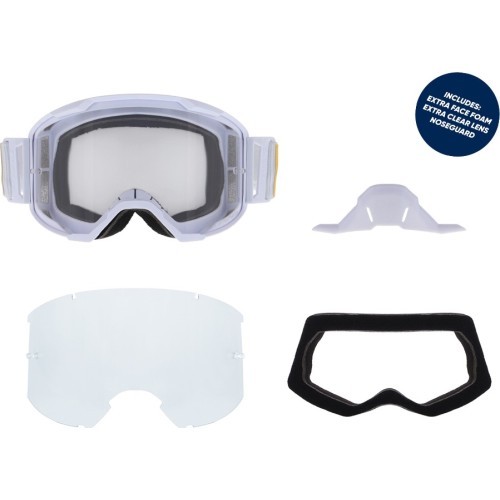 Motocross Goggles Red Bull Spect Strive Panovision, Matte White, Clear Lens