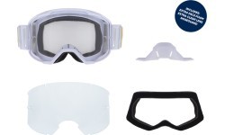 Motokroso akiniai Red Bull Spect Strive Panovision, matiniai balti, skaidrūs lęšiai