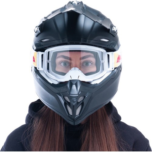 Motocross Goggles Red Bull Spect Strive Panovision, Matte White, Clear Lens