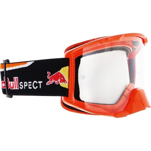 Motokroso akiniai Red Bull Spect Strive, matiniai oranžiniai, skaidrūs lęšiai