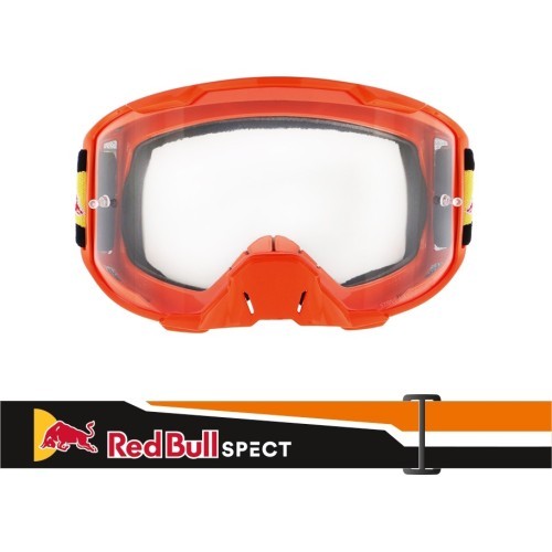 Motocross Goggles Red Bull Spect Strive, Matte Orange, Clear Lens