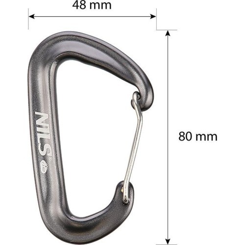 NC1707 GRAY CARABINER 12 KN NILS CAMP