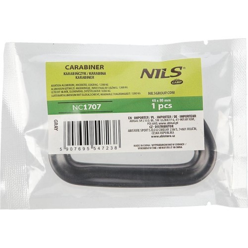 Karabinas NILS Camp NC1707, 12 kN, pilkas