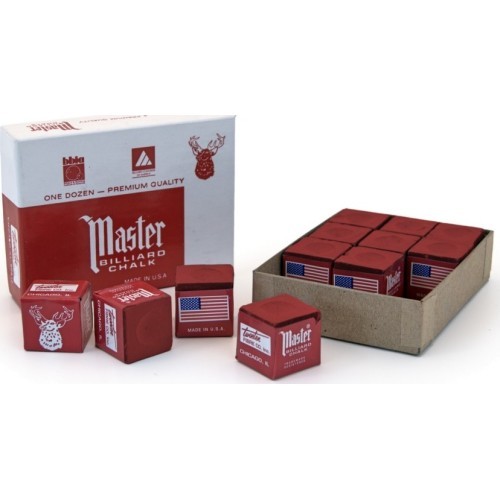 Biliardo kreida Master, raudona, 12 vnt.