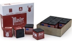 Biliardo kreida Master, juoda, 12 vnt.