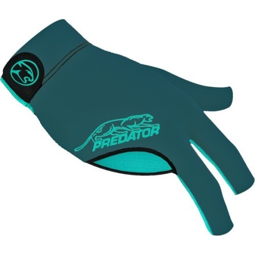 Billiard Glove, Predator Second Skin, 3-Finger, grün-teal, to wear on right hand, S&M