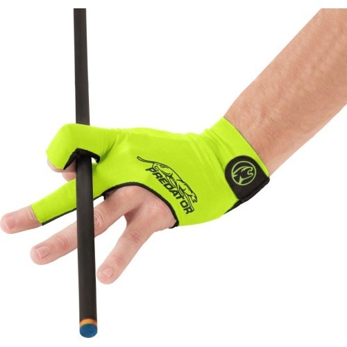 Billiard Glove, Predator Second Skin, 3-Finger, neon-green, to wear on left hand, L&XL