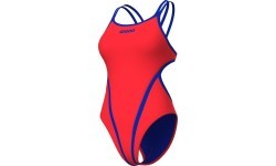 Moteriškas maudymosi kostiumėlis Arena Solid Double Cross Back Sunset-Neon Blue 34 - 458