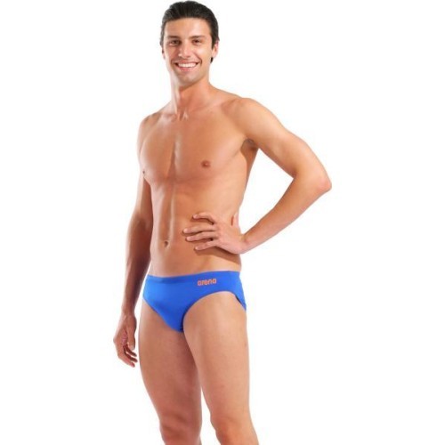 M Team Swim Briefs Solid Neon Blue-Team Orange 100 - 803