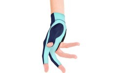 Billiard Glove, Predator Second Skin, 3-Finger, blue-teal, to wear on right hand, L&XL