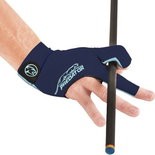 Billiard Glove, Predator Second Skin, 3-Finger, blue-teal, to wear on right hand, S&M