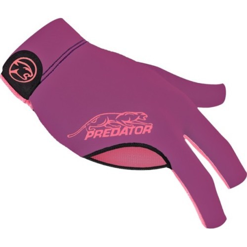 Billiard Glove, Predator Second Skin, 3-Finger, purple-pink, to wear on left hand, S&M