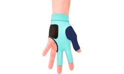 Billiard Glove, Predator Second Skin, 3-Finger, blue-teal, to wear on left hand, S&M