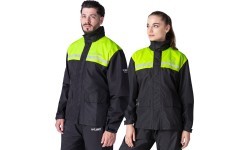 Дождевая мотоциклетная куртка W-TEC Rinstop - Чёрный-флуо