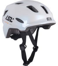 Children’s Bike Helmet w/ LED Light ISL Lumitto - Perlų balta