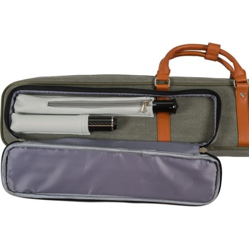 Cue Soft Case, Classic Pocketstyle, Green-Brown, 3/5, 85 cm