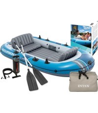 Надувная лодка Intex Excursion 4 на 4 человека, насос, 2 весла, сумка 66324