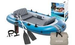 Надувная лодка Intex Excursion 4 на 4 человека, насос, 2 весла, сумка 66324