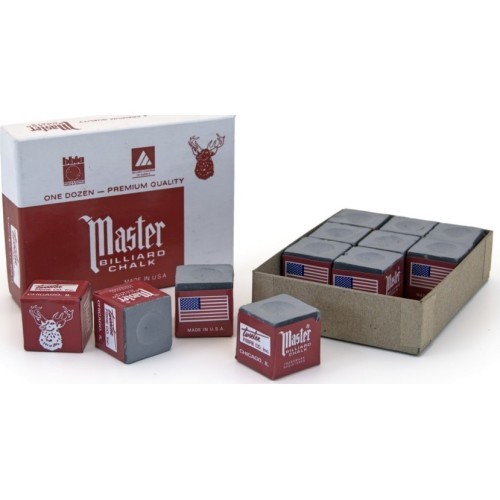 Biliardo kreida Master, pilka, 12 vnt.