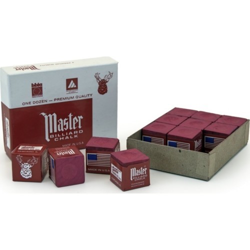 Biliardo kreidelė Master, bordo, 12 vnt.