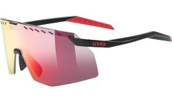 Uvex Pace Stage glasses, black matt / mirror red