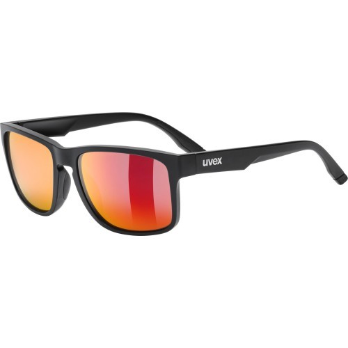 Uvex Poise Glasses, Black Matt / Mirror Red