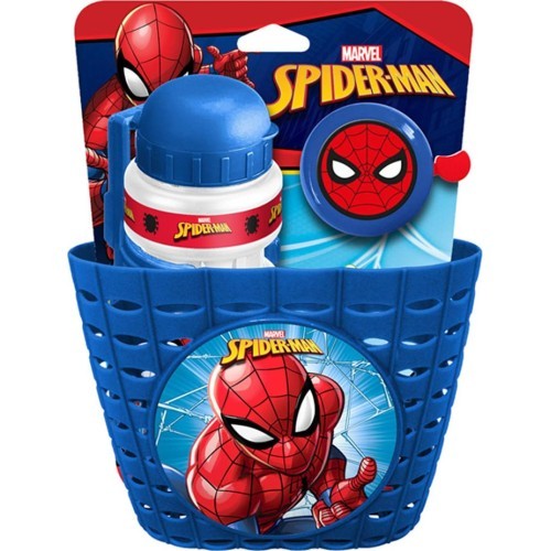 Велосипедный набор Spiderman (корзина, бутылка для воды, звонок)