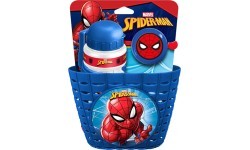 Велосипедный набор Spiderman (корзина, бутылка для воды, звонок)