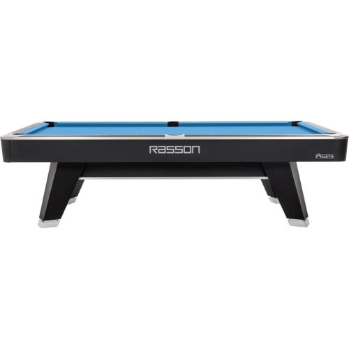 Biliardo stalas Pool Rasson ACURRA Mr-Sung, 9 ft, matinė juoda (Strong Black), MATCHROOM kišenės, Simonis 760 geltonai žalias